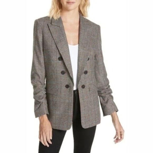 Veronica Beard Beacon Check Dickey Jacket in Beige Multi - Picture 2 of 16